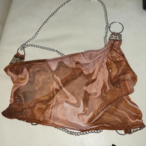 Brand new from Medusa Complex ✨🤎 Terra one shoulder mesh top with chain back! M - Picture 2 of 7